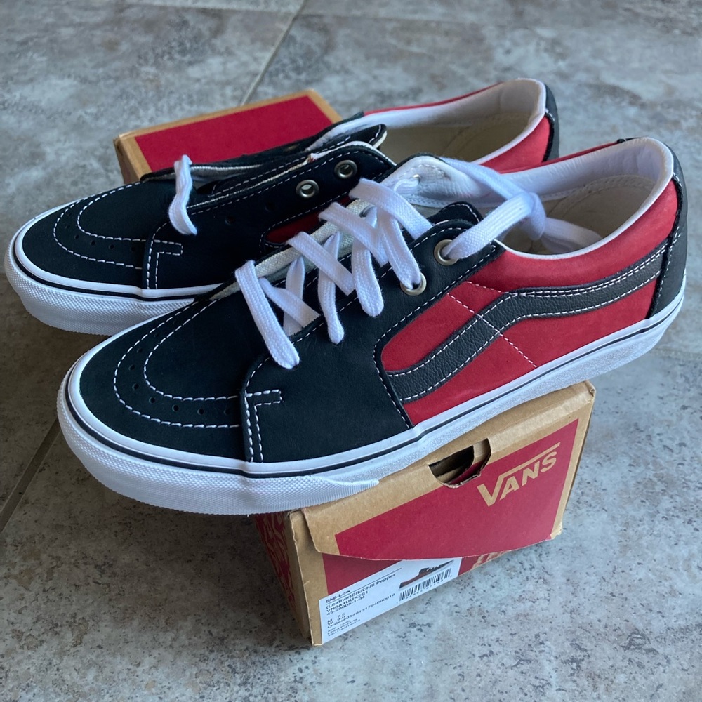 Vans Sk8-Low ''Chili Pepper'' Low-Top Leather Skate Sneaker Mens 7.5 11.5 12 NEW